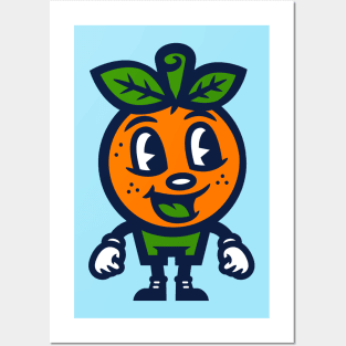 Orange Mascot Logo Posters and Art